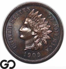 1909 Indian Head Cent Penny, Gem BU++