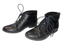 Gloria Vanderbilt Claudette Dress Ankle Lace Up Boots 9 Dark Academia Goth Witch