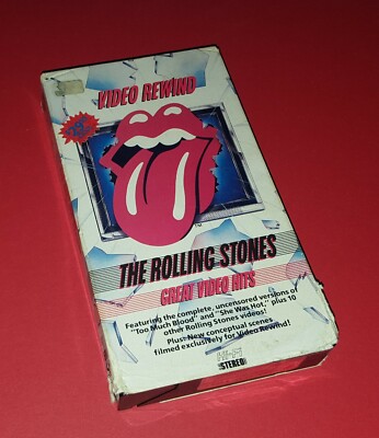ROLLING STONES ' VIDEO REWIND' VHS 12 UNEDITED, 2 BUTTON' S , MICK