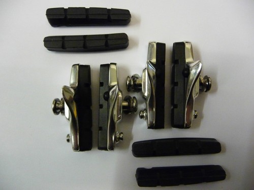BRAKE BLOCKS 2 Pair Clarks ROAD Pads Shoes Bicycle Bike Racing CP240 CHROME - Picture 3 of 11