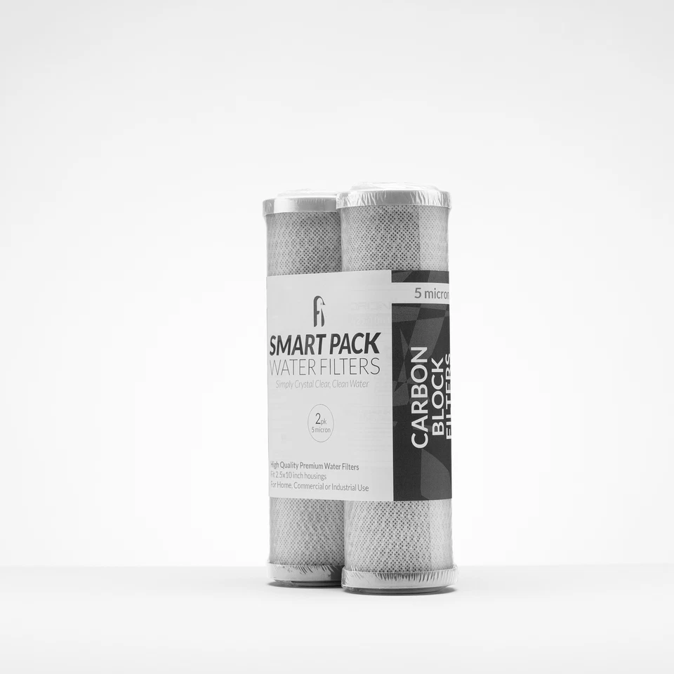 Paquete de 2 filtros de bloque de carbono para agua potable RO para toda la casa de repuesto 5 μm 2,5x10 Foto 2 de 2