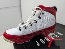 AIR JORDAN 9 IX RETRO USED WHITE GYM RED BLACK 302370 160 Size 9.5 UU 