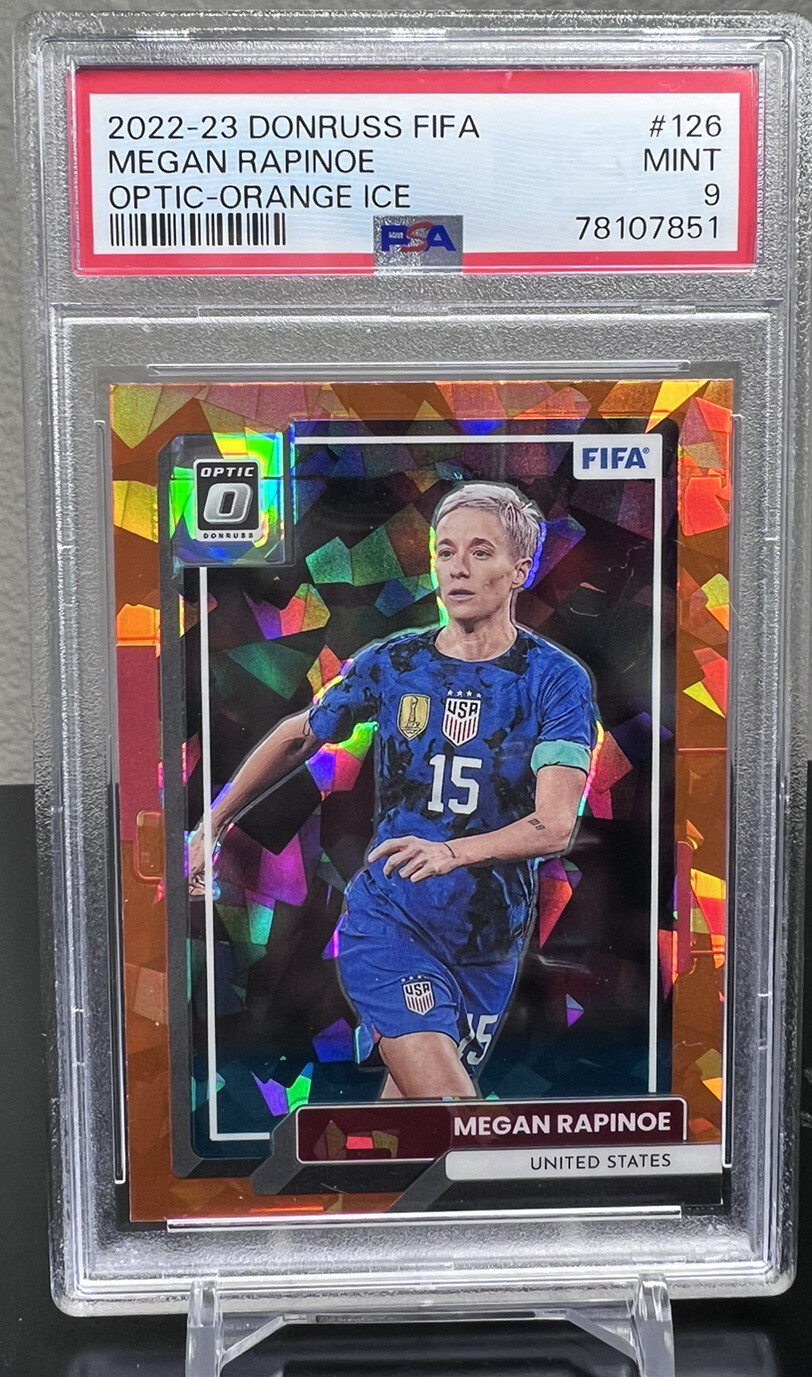 2022-23 Panini Donruss FIFA Soccer Megan Rapinoe Optic Orange Ice PSA 9