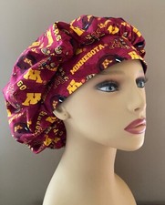 Bouffant or surgical scrub cap hat women made with Minnesota Gophers Fabric