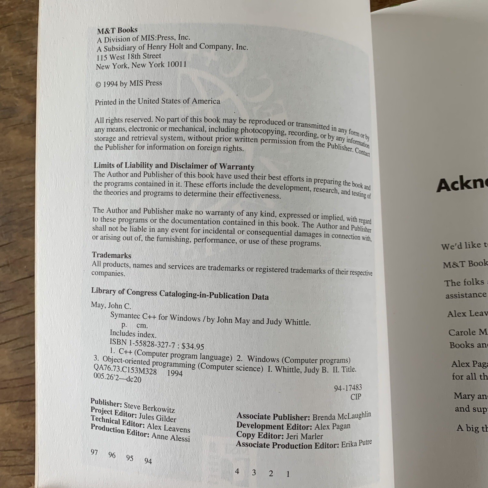 Symantec C++ For Windows: The Basics By John May Judy Whittle Book Textbook