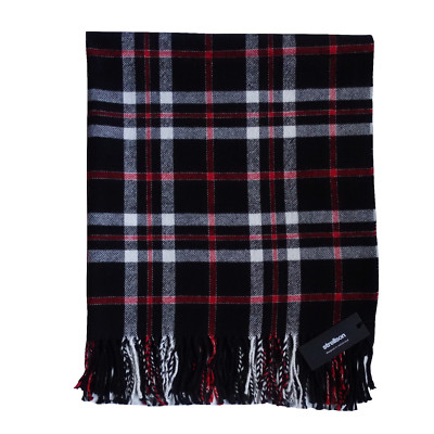 STRELLSON Schal Klassischer Webschal Herren Damen Schwarz/Rot/Weiß kariert  *NEU