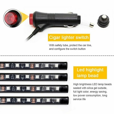 Formula-J87 RGB LED Interior Light Strip Kit – Bluetooth App Controlled For Car Seats, Dash, Footwell