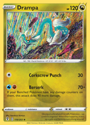 Pokémon TCG Drampa 119/203 Evolving Skies Regular