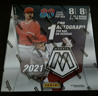 2021 Panini Mosaic MLB Baseball Mega Box 80 Cards NEW FACTORY SEALED Autograph 