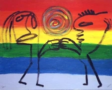 contemporary Neo Expressionist painting on canvas board by Phil Demise Smith