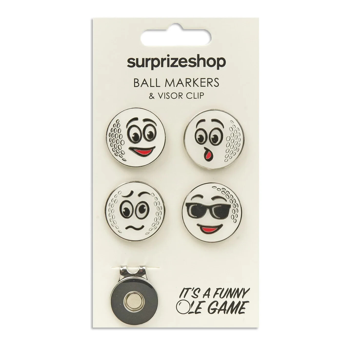 Surprizeshop Ladies It's a Funny Ole Game Golf Ball Marker and Visor Clip Set