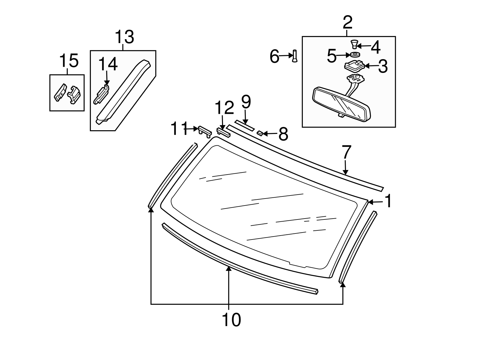 0311 Honda Element Left Front Windshield Garnish*NH70* (Flat Black) eBay