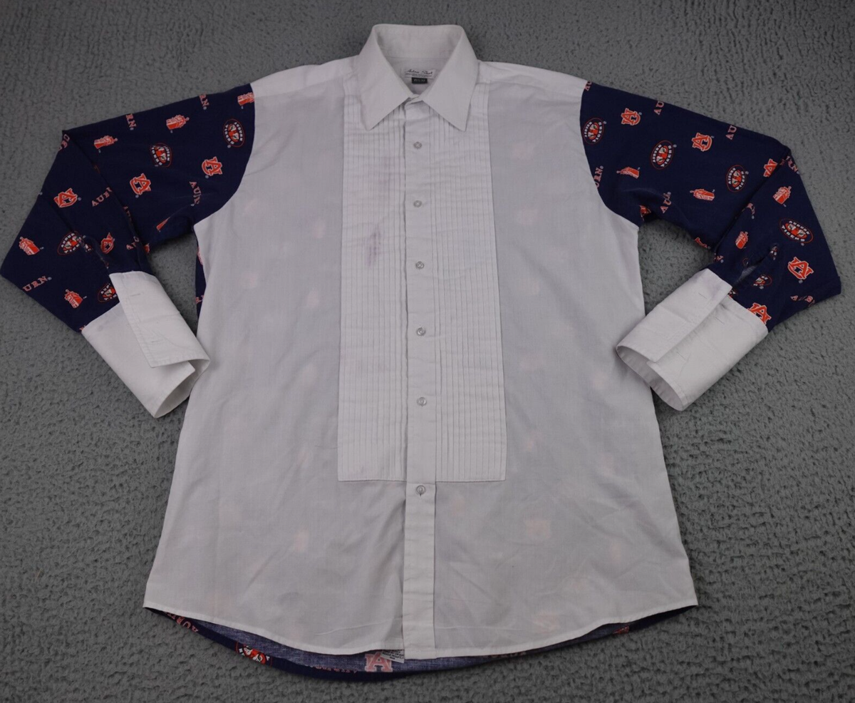 Auburn Tigers Shirt Mens 15.5 32 White Blue Tuxedo Dress Long Sleeve USA  Aetna* | eBay