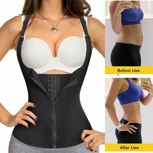 Women Slimming Body Shaper Waist Trainer Vest Sweat Sauna Tank Top Shapewear Gym - Picture 9 of 10