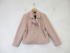 M & Co Suedette Jacket Ladies Uk 18 Pink New Tags Mid Length Rrp £55 Smart
