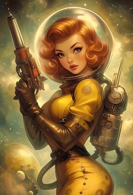 ''Sci-Fi Girl 10'' 13x19 Fine Art Print Limited to Only 20 Hand-Numbered Copies