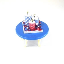 WMH Dollhouse Miniature  Patriotic 4th of July Table Display