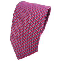 Tigertie Krawatte Rot Verkehrsrot Silber Grau Gestreift - Tie Binder