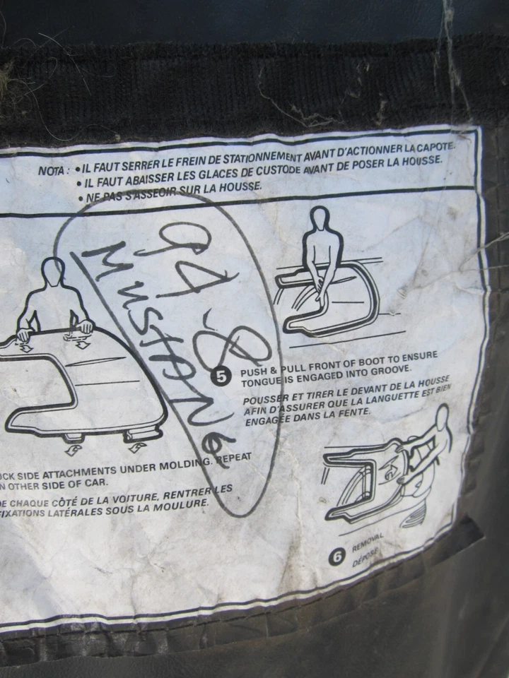 dp50229 Ford Mustang Convertible 1994 1996 1997 1998 cuero suave cubierta antipolvo OEM Foto 3 de 4