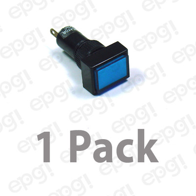 12mm RECTANGULAR LED PANEL MOUNT LAMP -  BLUE LENS 3VDC-12VDC  #NN12RBL