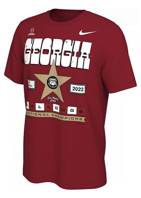 Nike 2022 CFB National Champions Georgia Bulldogs T-Shirt Red Men s Size Large L