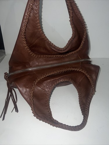 BANANA REPUBLIC Brown Pebbled Leather Shoulder Hobo Bag - Picture 6 of 12