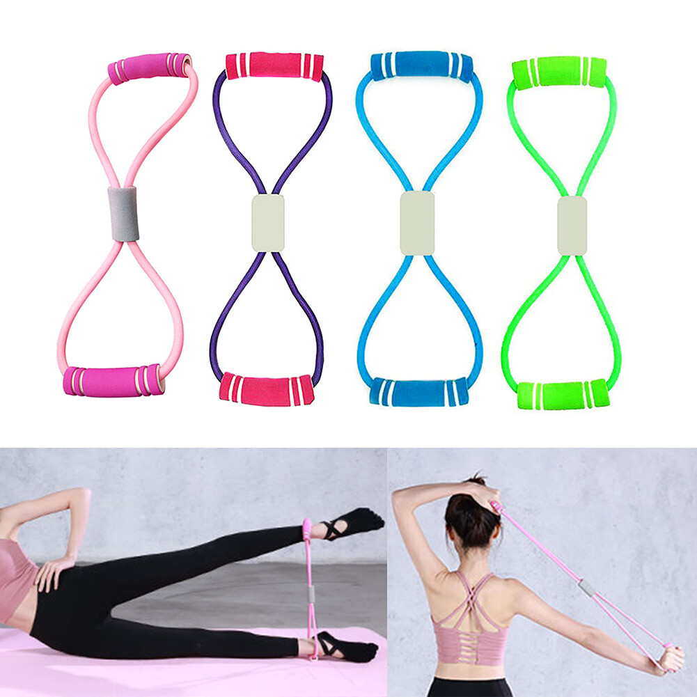 Pilates Yoga Gym Stretch Band Rope Latex Rubber Arm Resistance Fitness  Exercise