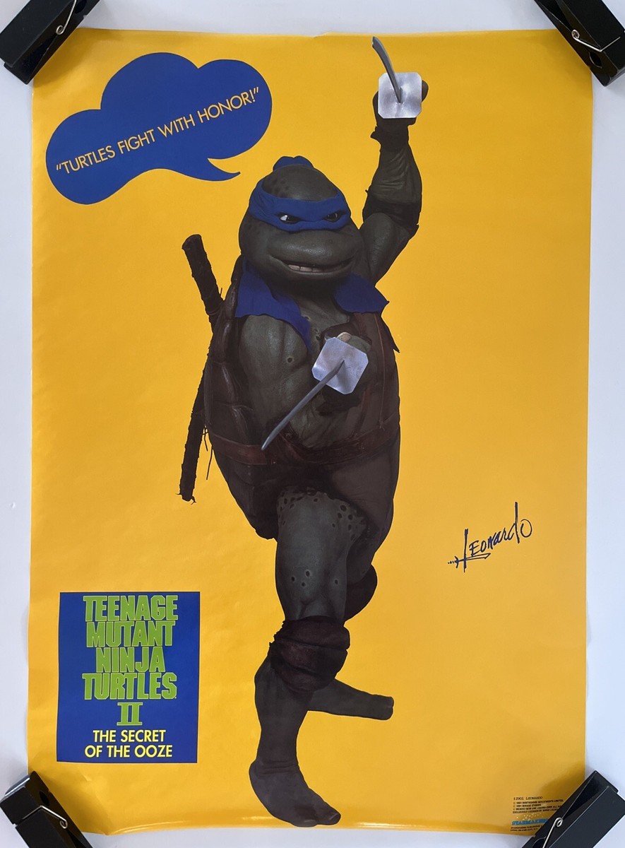 Vintage 1991 Teenage Mutant Ninja Turtles 2 Poster Secret Of Ooze