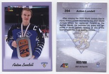 2020-21 All Sports #394 Anton Lundell 032/100 purple RC Rookie Team Finland