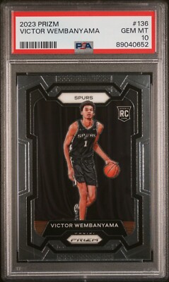 2023-24 Panini Prizm #136 Victor Wembanyama Spurs RC Rookie PSA 10