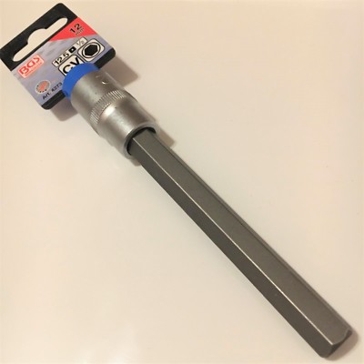 BGS Technic 1/2''  Satin Chrome Bit Socket 12.5mm x 140mm Internal Hexagon 4273