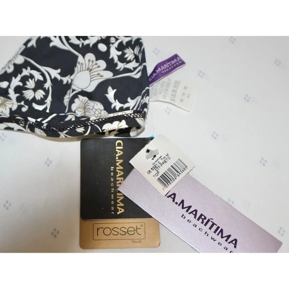 CIA Maritima черный цветочный бикини комплект золотое кольцо деталь средний Бразилия - Изображение 3 из 4