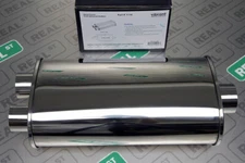 Vibrant StreetPower Oval Muffler 2.5" Center Inlet x Dual 2.25" Outlet 1110