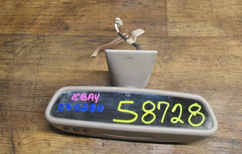 01-07 MERCEDES-BENZ C CLASS C280 C350 ESPELHO RETROVISOR INTERIOR BEGE CONJUNTO - Imagem 3 de 4