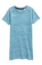 ZELLA 280534 Kids' Space Dye Seamless T-shirt Teal Dolphin Melange, Size S 7/8 