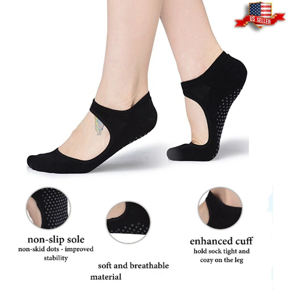 Women's Bella Grip Cotton  Non-Slip for Ballet Yoga Pilates Barre  Socks - Image 2 of 4
