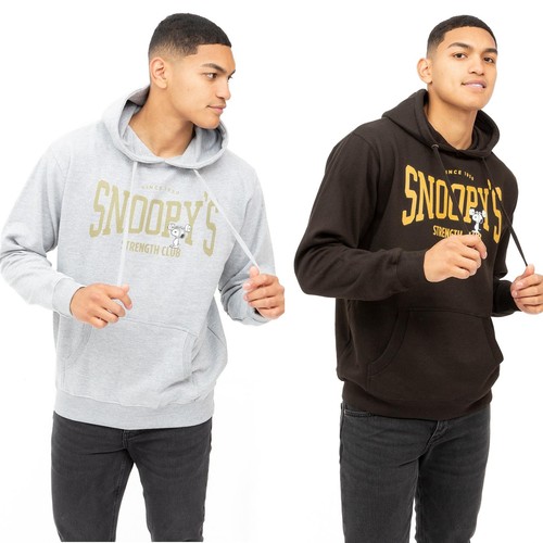 Snoopy Mens Hoodie Snoopy's Strength Club Gym Jumper Peanuts S2XL