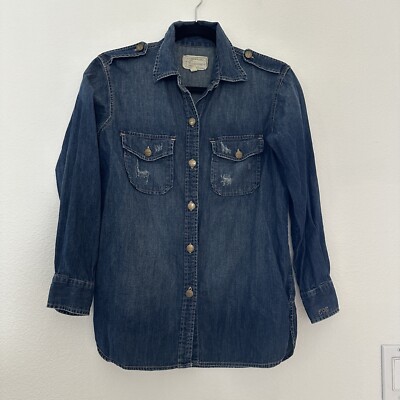 Current Elliot Chambray The Perfect Miner Button- Up Shirt Size 1- Small