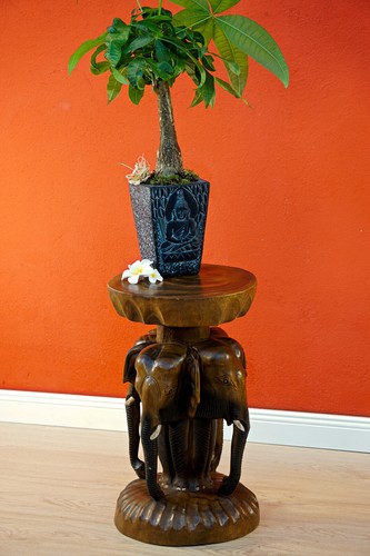 Holz Beistelltisch Elefant 50cm Holztisch Nachttisch Massivholz Hocker Tisch neu - Bild 8 von 10
