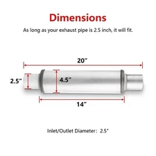 2.5" Inlet/Outlet Exhaust Muffler,2.5'' Exhaust Muffler Universal Resonator