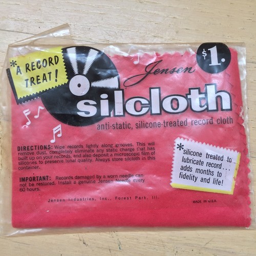 Jensen Silcloth Anti-Static Record Cleaning Cloth UNUSED 1950s Vintage