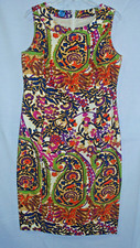 Talbots Women’s Paisley Sheath Dress Cotton Blend Size 10 Lined Made in India