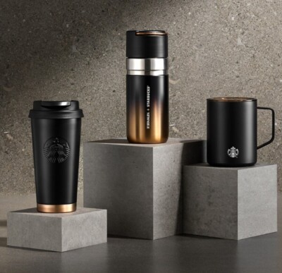 STARBUCKS Korea 2024 Black Matte Debbi Handle Mug 16oz Stainless