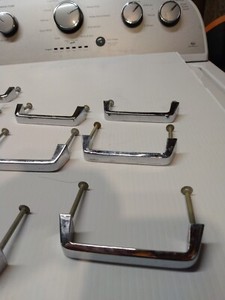 Vintage Set Of 11 Drawer Handles Pulls  From Metal Kitchen Cabinet's  1960s 