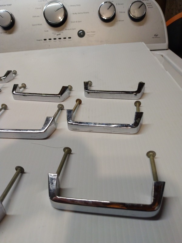 Vintage Set Of 11 Drawer Handles Pulls  From Metal Kitchen Cabinet's  1960s 