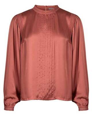 Oliver Bonas Long Sleeve Crinkle Satin Blouse Size 10 Uk BNWT RRP Â£55 Pink | eBay
