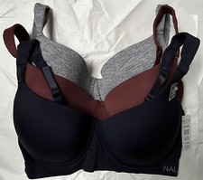 NWT NAUTICA SUPER SOFT COMFORT STRAP 1 BLACK 1 GRAY 1 PLUM BRA NT7870 40DD 64
