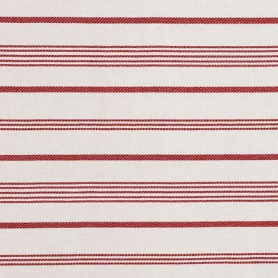 FOY & CO Milford Stripe Red Double Width Fabric 280cm | Herringbone | Ticking | Curtains