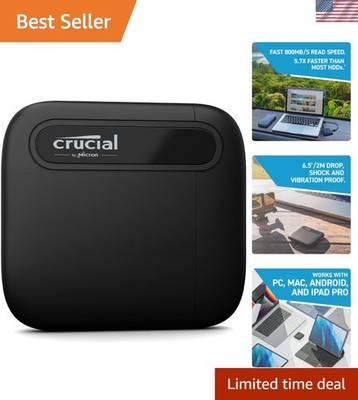 X6 1TB Portable SSD   Up to 800MB/s, USB 3.2   External Solid State Drive for...