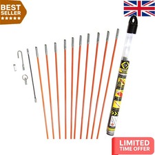 Mighty 14-Piece Cable Rod Set - Hand-Powered, High Sheen Fiberglass Construction